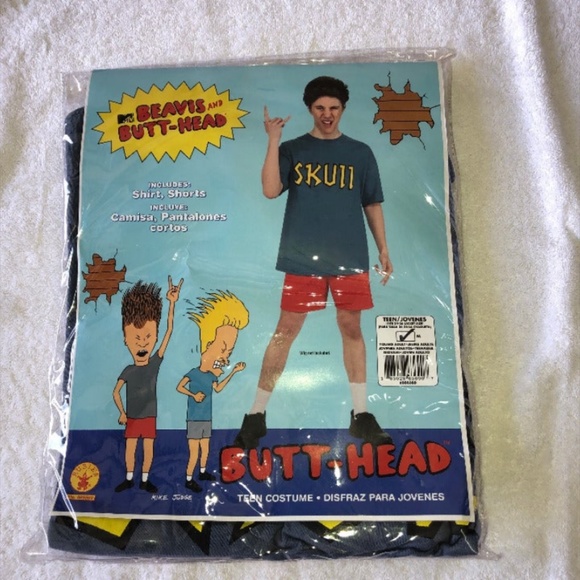 MTV BEAVIS BUTT-HEAD COSTUME SHIRT & SHORTS NEW SIZE 34-36 - Picture 1 of 4